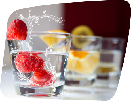 Water met frambozen en citroen